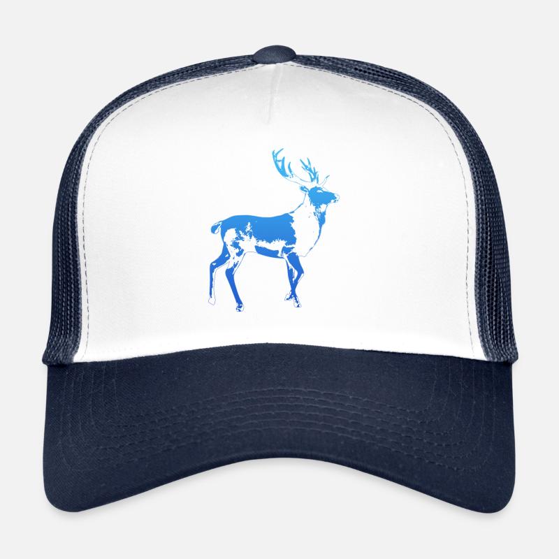Hirsch - Trucker Cap - Weiß/Navy