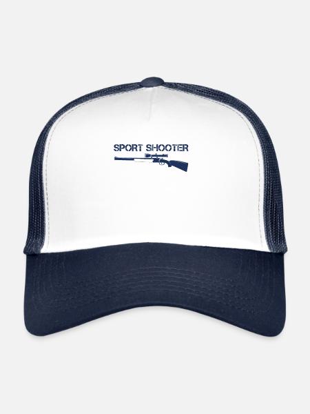 Tireur de tir sportif - Casquette trucker  - blanc/marine - Devant