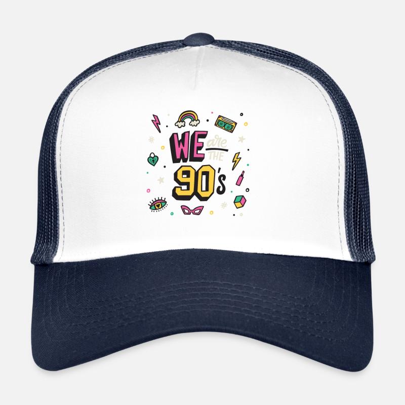 90er Jahre - Trucker Cap - Weiß/Navy