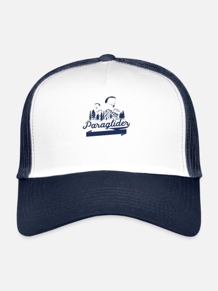 Parapente Pilot Parapente Voler Parapente - Casquette trucker  - blanc/marine - Devant