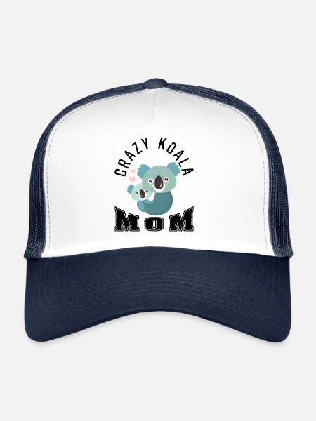 Crazy Koala Mom - Trucker Cap - white/navy - Front
