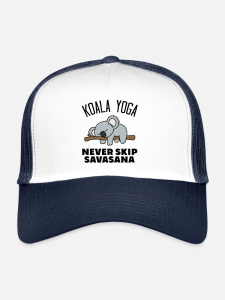 Koala Yoga Never Skip Savasana - Trucker Cap - white/navy - Front