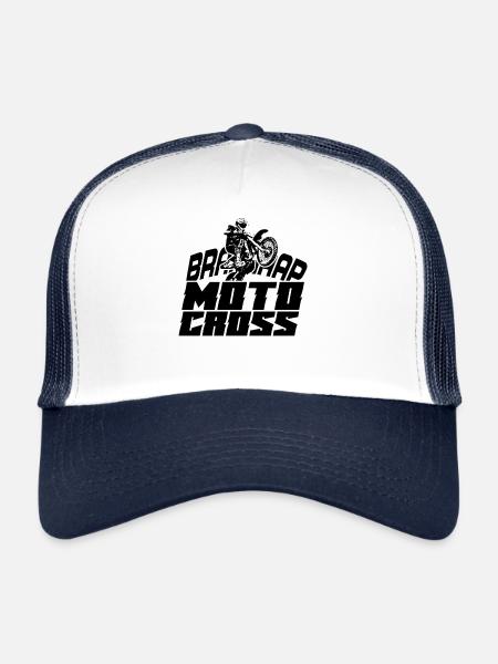 Motocrosser Rider Moto Cross Motocross Motorcycle - Trucker Cap - white/navy - Front
