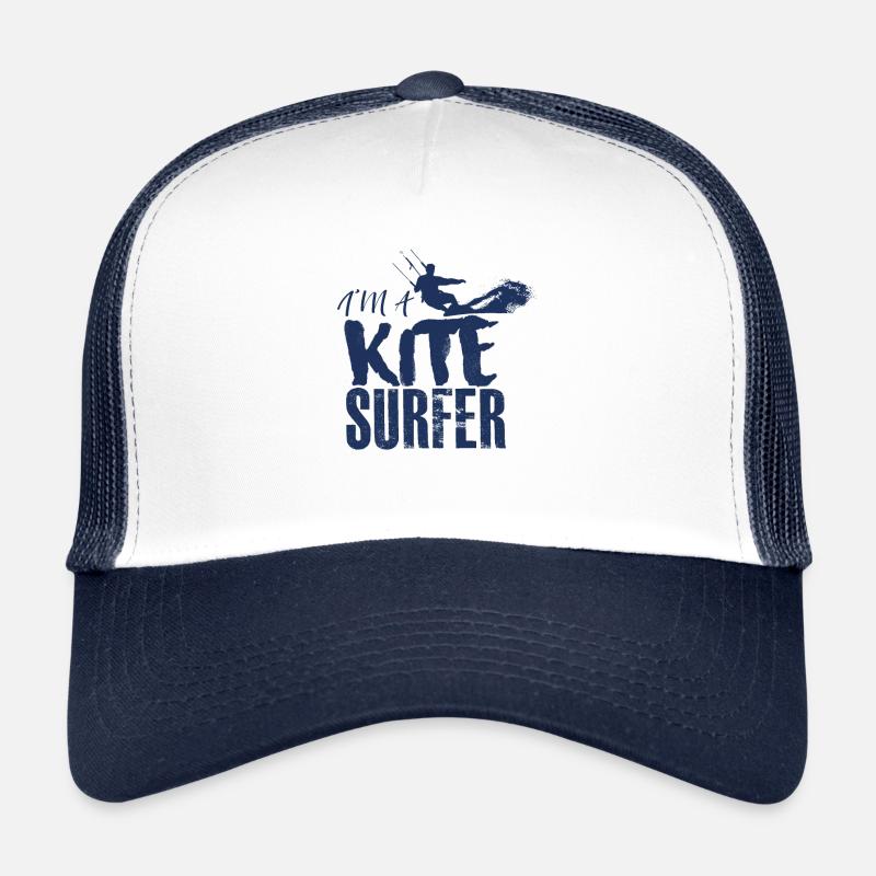 Surf Kiteboarden Kitesurfer Kitesurfen Kite Surfen - Trucker Cap - Weiß/Navy