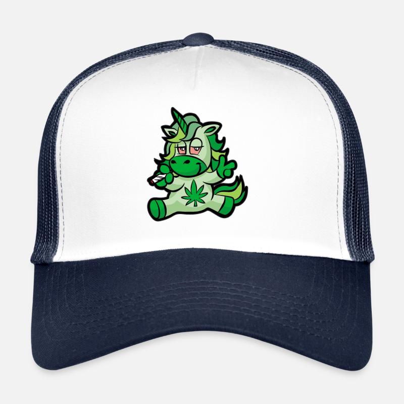 Kiffendes Einhorn Weed Kiffer 420 Trucker Cap