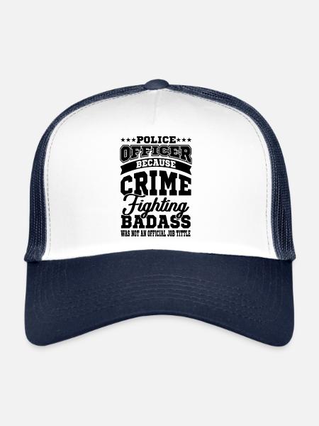 police - Trucker Cap - white/navy - Front