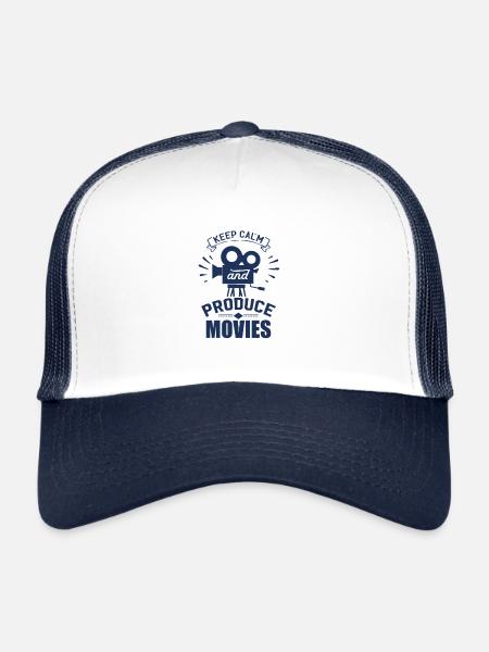 Films Production Cinéaste Producteur de films Réalisation - Casquette trucker  - blanc/marine - Devant
