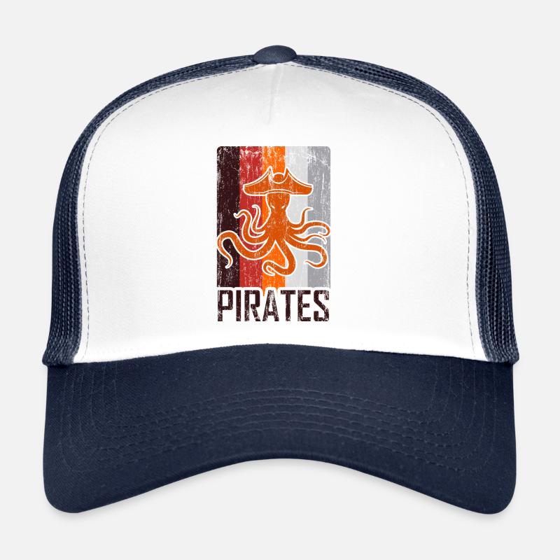Pirate Kraken - Casquette trucker  - blanc/marine
