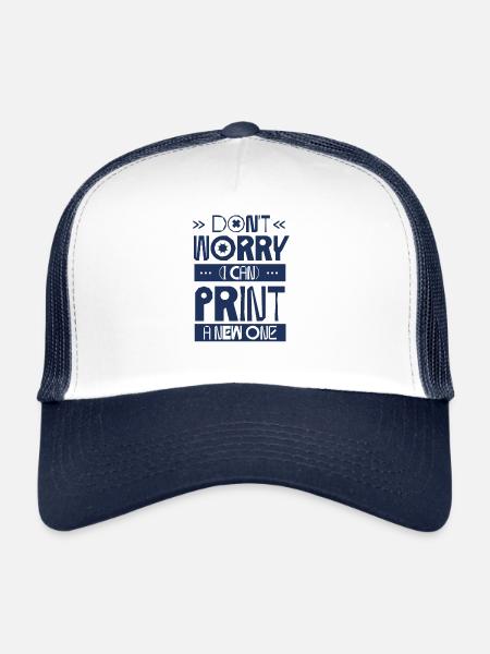 3D Printing Printer 3D - Trucker Cap - white/navy - Front