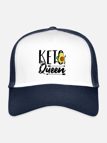 Keto Queen Low Carb Lifestyle Diététicien Femmes - Casquette trucker  - blanc/marine - Devant