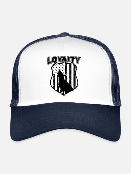 German Shepherd Police Law Enforcement - Trucker Cap - white/navy - Front