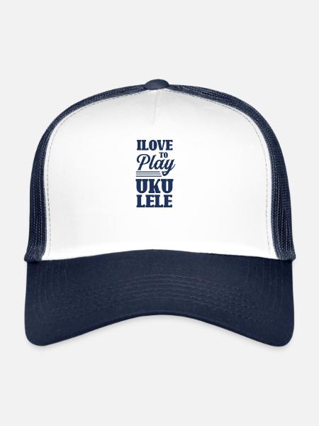 Ukulele playing musician player ukuleles - Trucker Cap - white/navy