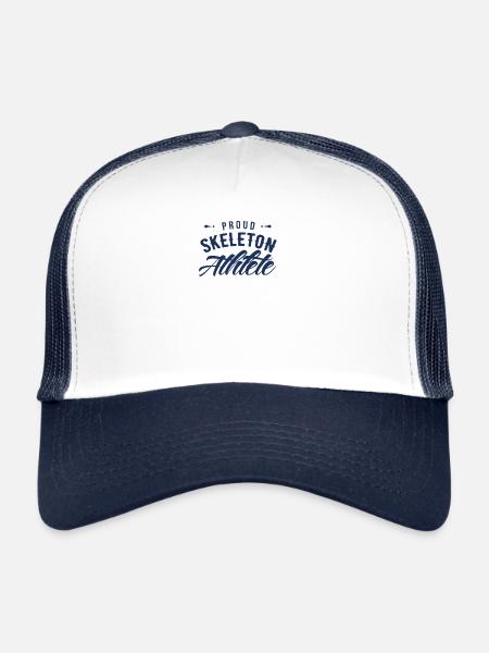 Chaîne de glace Skeleton, luge de glace, patinoire - Casquette trucker  - blanc/marine - Devant