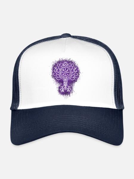 Viking Runes Viking Tribal Tattoo Middle Ages - Trucker Cap - white/navy - Front