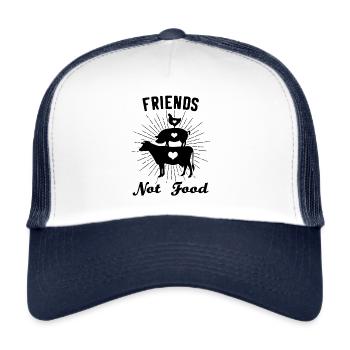 Vegan Vegan Vegan No Food Black - Trucker Cap - white/navy - Front