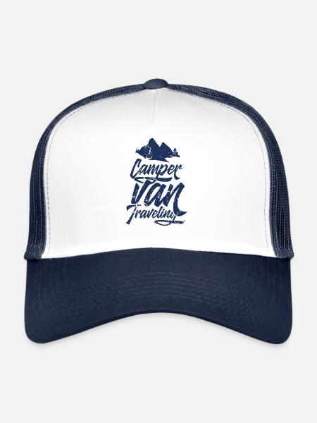 Camping-car reconstruire l'équipe maison de camping-car - Casquette trucker  - blanc/marine - Devant