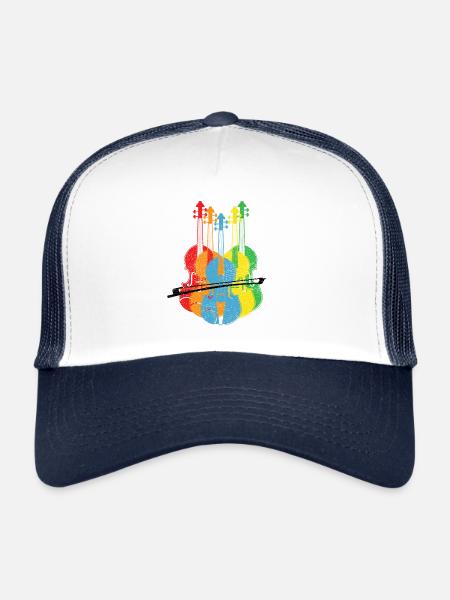 Violin violin violin player colorful - Trucker Cap - white/navy