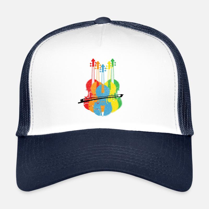 Violon violon violon joueur coloré - Casquette trucker  - blanc/marine