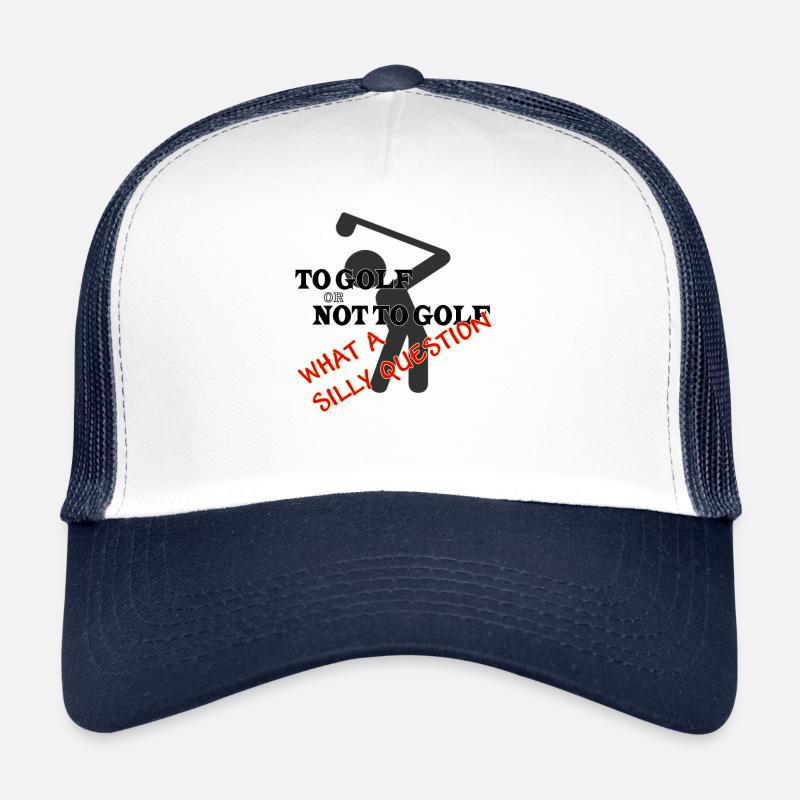 To Golf or Not To Golf schwarz - Trucker Cap - Weiß/Navy