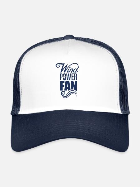 Éolienne éolienne éolienne éolienne énergie éolienne - Casquette trucker  - blanc/marine - Devant