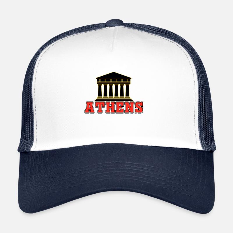 Athènes - Casquette trucker  - blanc/marine