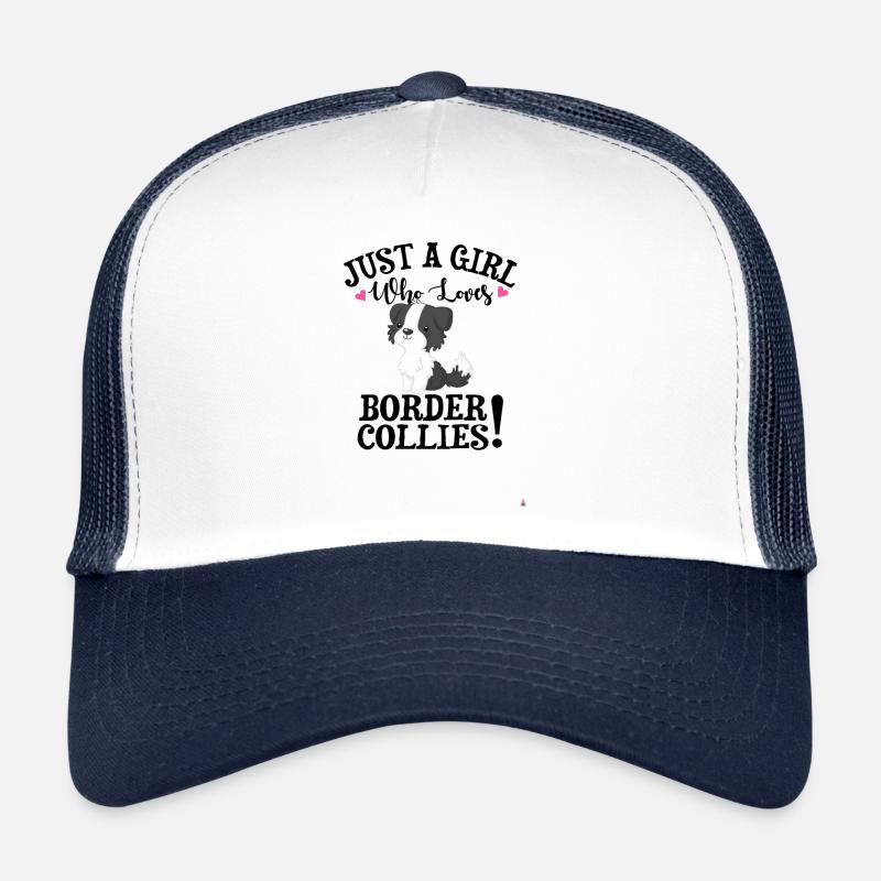 Border collie - Casquette trucker  - blanc/marine