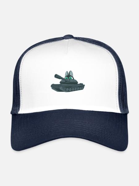 Panzer Katze Funny - Trucker Cap - white/navy - Front