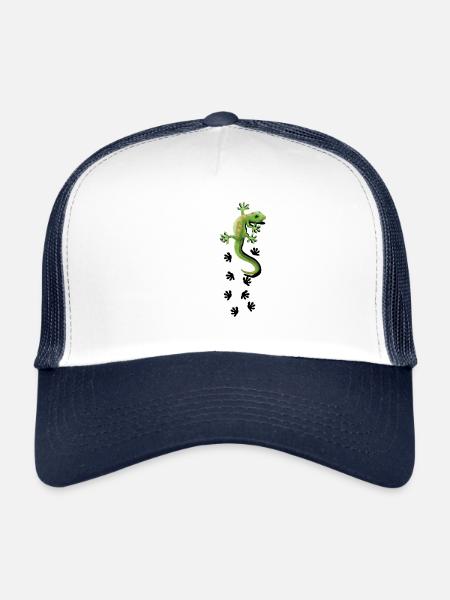 Gecko motifs Gekko gift idea Gecko lizard Asia - Trucker Cap - white/navy - Front