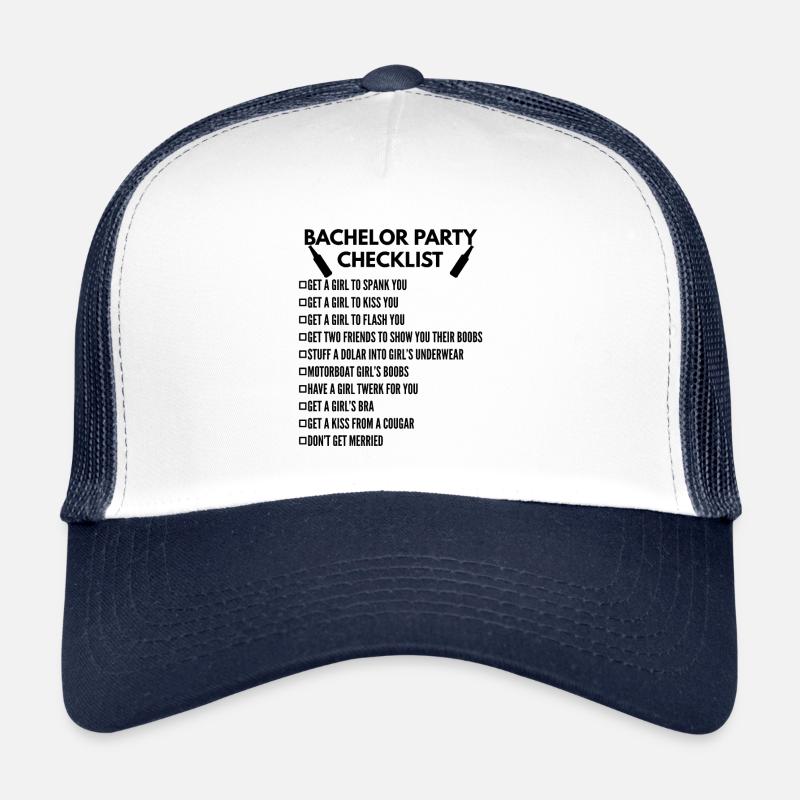 Bachelor party checklist - Trucker Cap - white/navy
