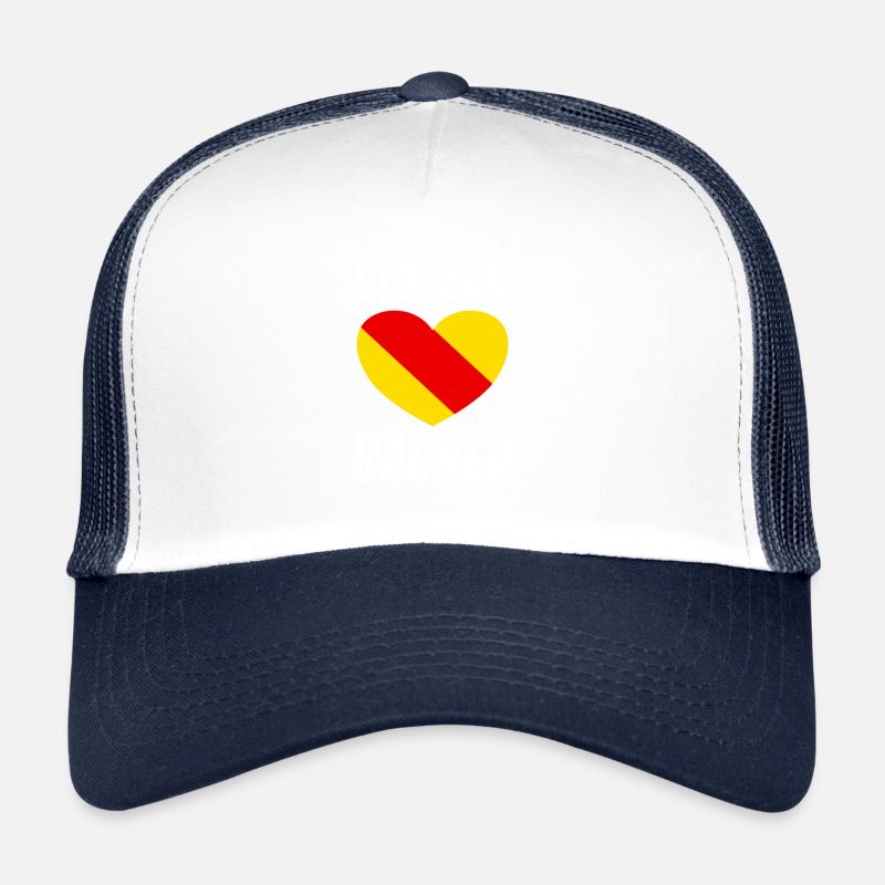 Badisch Baden Badner Heimatliebe - Trucker Cap - Weiß/Navy
