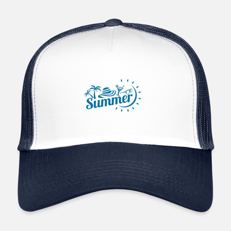 Summer Party Design - Casquette trucker  - blanc/marine