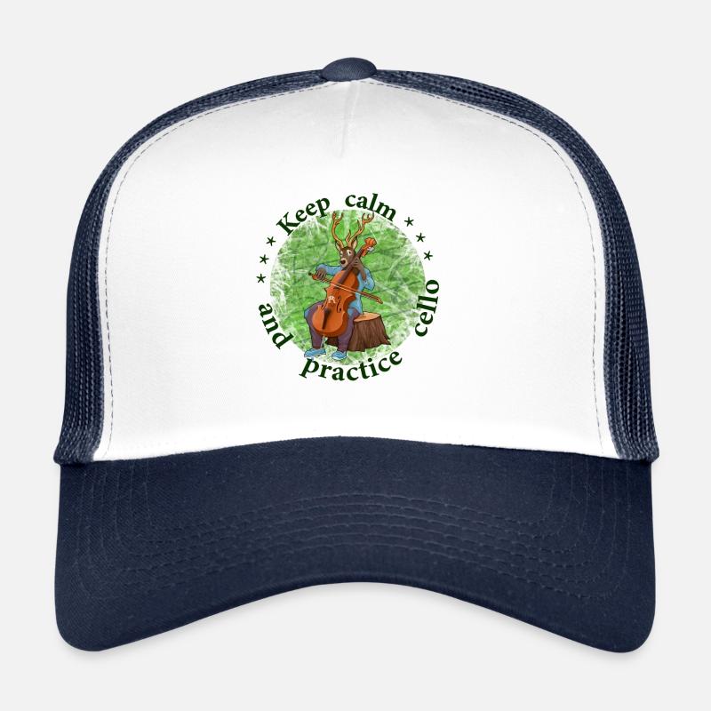 Gardez votre calme pratique du violoncelle violoncelle renne - Casquette trucker  - blanc/marine