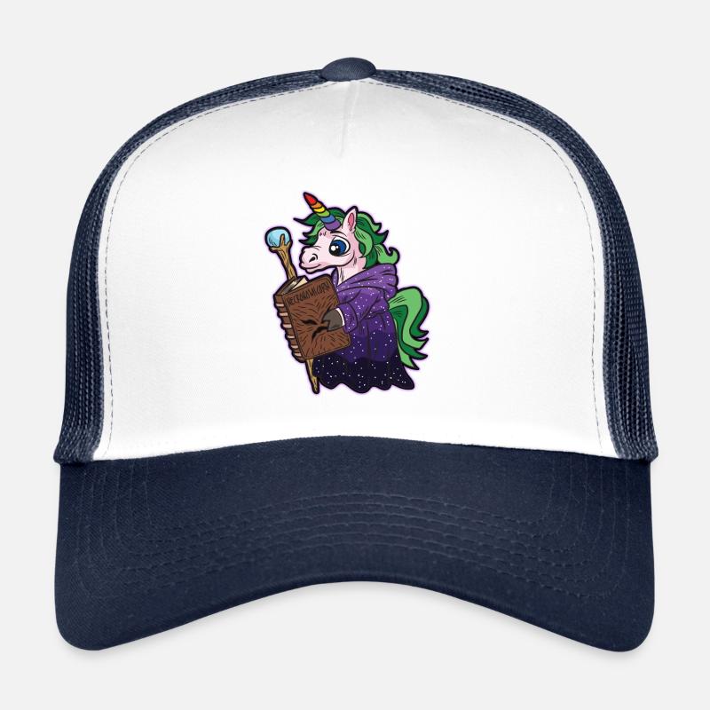 Unicorn Mage Necromancer Warlock Comic Trucker Cap