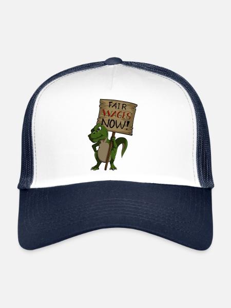 Syndicat des Dino de grève des salaires équitables - Casquette trucker  - blanc/marine - Devant