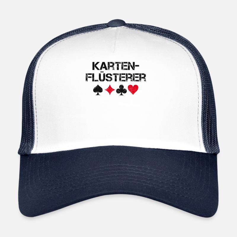 Kartenflüsterer Spielkarten Karten Geschenk - Trucker Cap - Weiß/Navy