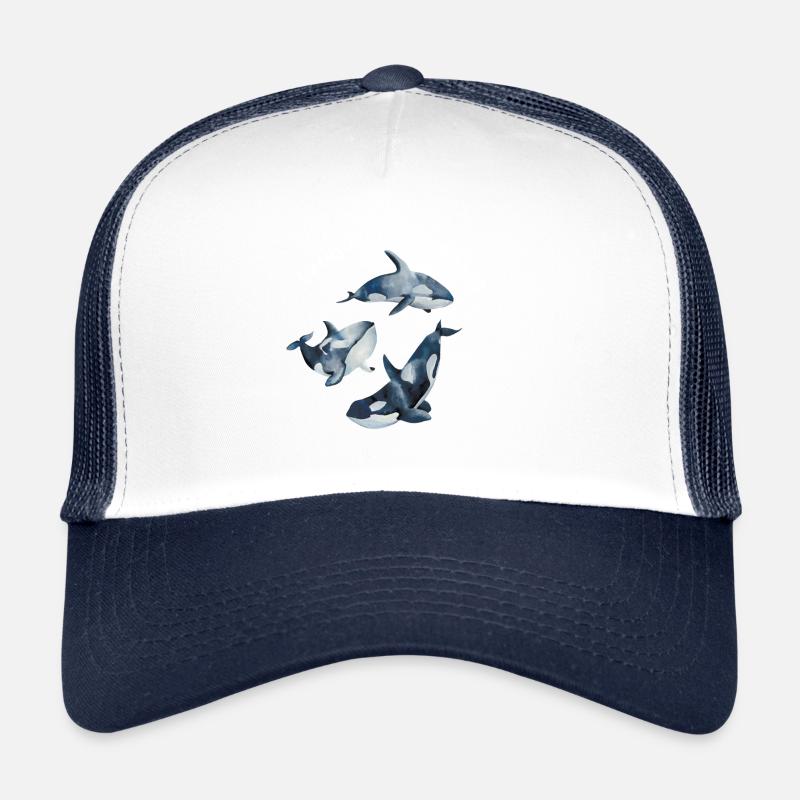 Orca disant pour les amateurs d'orques - Casquette trucker  - blanc/marine