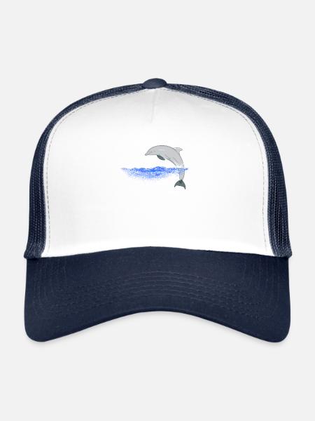 Jumping dolphin dolphins design - Trucker Cap - white/navy - Front