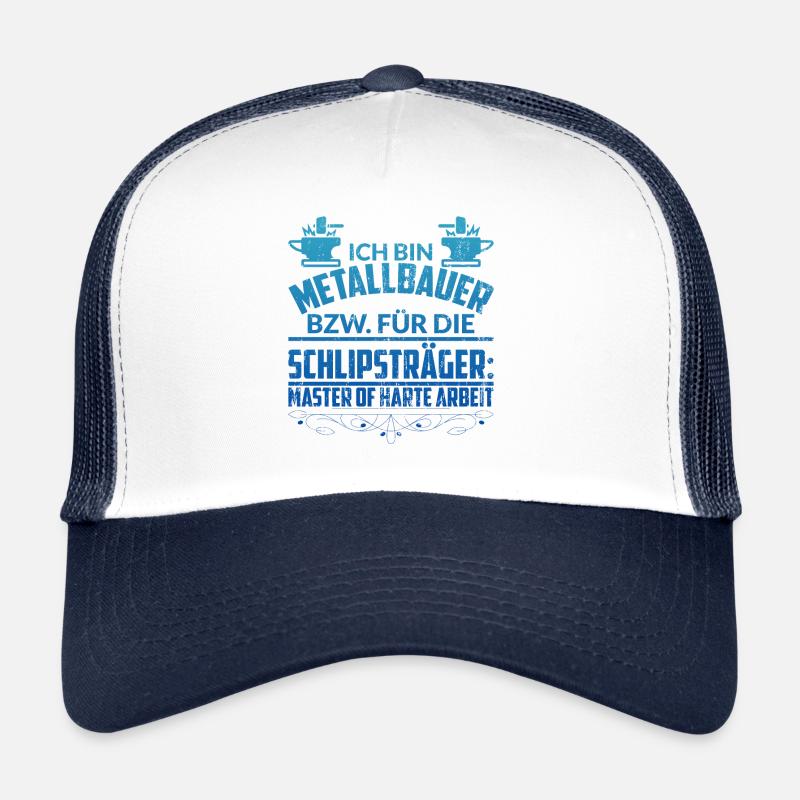 Metallbauer Metallbau Schmied Azubi Geschenk - Trucker Cap - Weiß/Navy