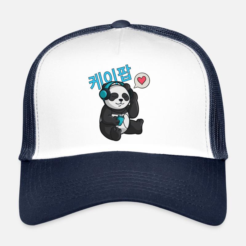 K-Pop & Chill Korean characters Korean - Trucker Cap - white/navy