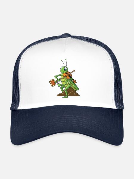 Pain multitâche de joueur de violon de cricket de violon - Casquette trucker  - blanc/marine - Devant