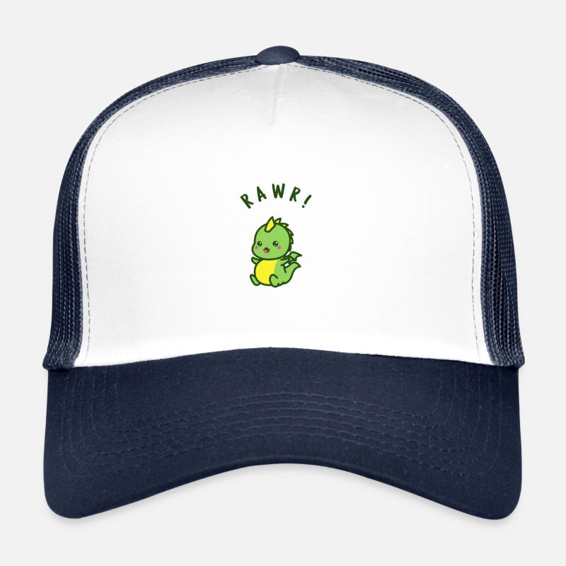 Gruseliger süßer Halloween-Drache - Trucker Cap - Weiß/Navy