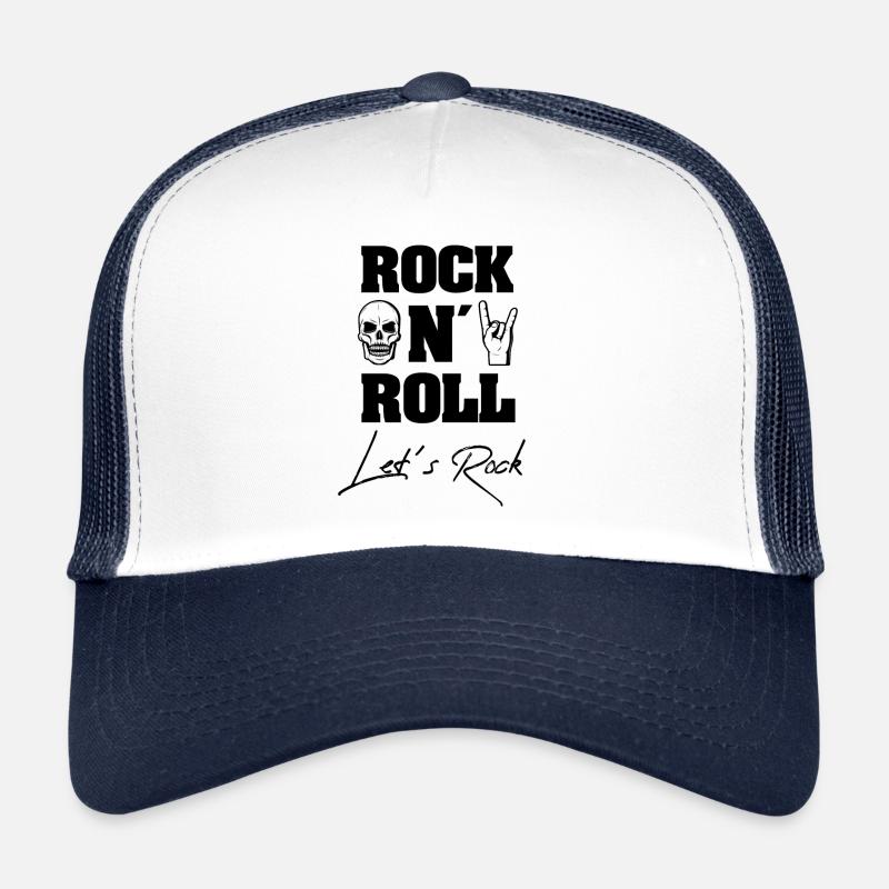 Rock and roll - Casquette trucker  - blanc/marine