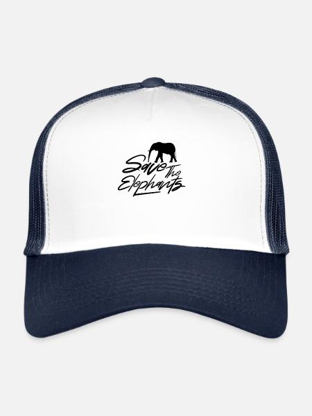 Save the Elephants Elephant Rescue Bien-être animal - Casquette trucker  - blanc/marine - Devant