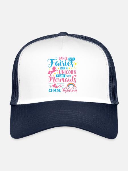 Fairies Unicorns Mermaids - Trucker Cap - white/navy - Front