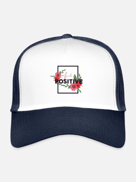 CADEAU POSITIF SMILE - Casquette trucker  - blanc/marine - Devant