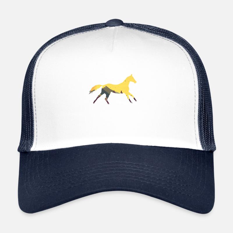 Wildpferd Pferd Pferde Wildpferde - Trucker Cap - Weiß/Navy