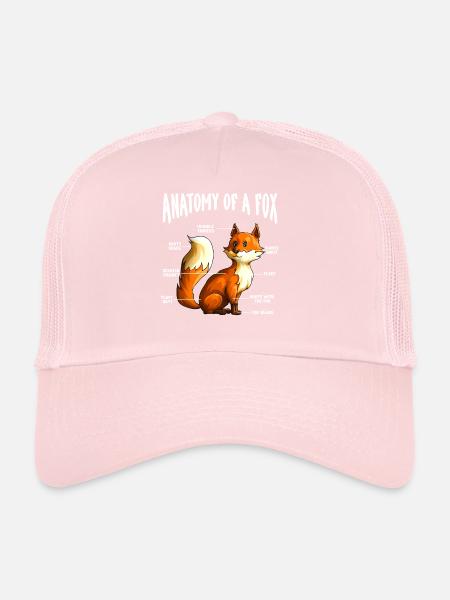Anatomie d'un renard Amant drôle de renards Gif animal mignon - Casquette trucker  - rose pâle - Devant