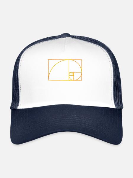 Fibonacci Snail Design - Trucker Cap - white/navy