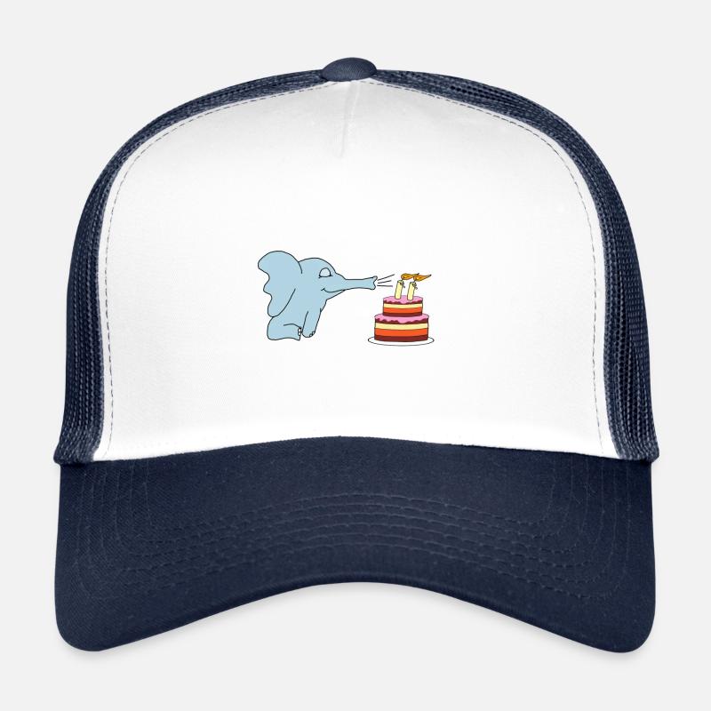 2e anniversaire de l'enfant éléphant - Casquette trucker  - blanc/marine