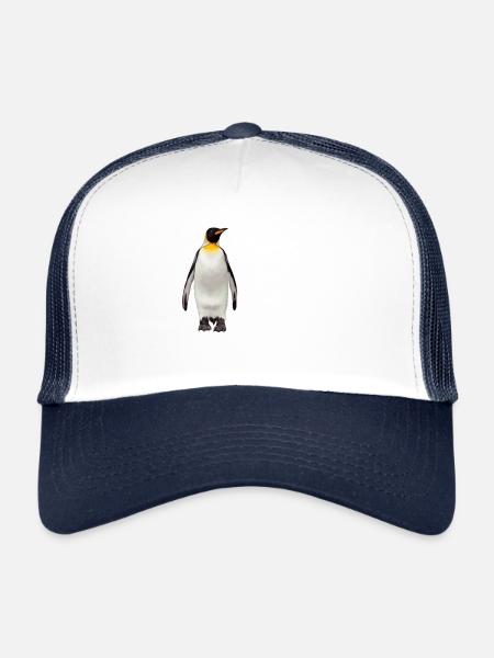 Cadeau drôle de pingouin de jour de sensibilisation au pingouin - Casquette trucker  - blanc/marine - Devant